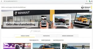 Screenshot website E-Guide Renault